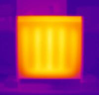 Imagen termografica del radiador eléctrico con dual system de Radialight