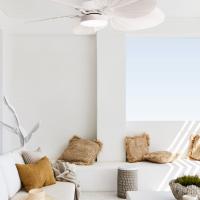 Casa Bruno ventilador Bali blanco de corriente continua y con lámpara LED